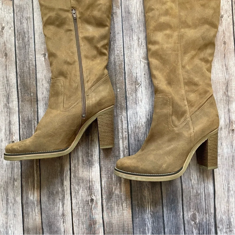 Free People Vegan Blake Heeled Tall Boots faux leather Sherpa shearling boho 41